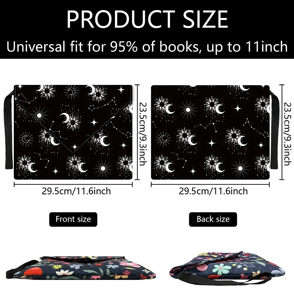 Polyester Book Cover Notebook Wraps with Hook and Loop Rectangle Sun 400~420x285~305mm