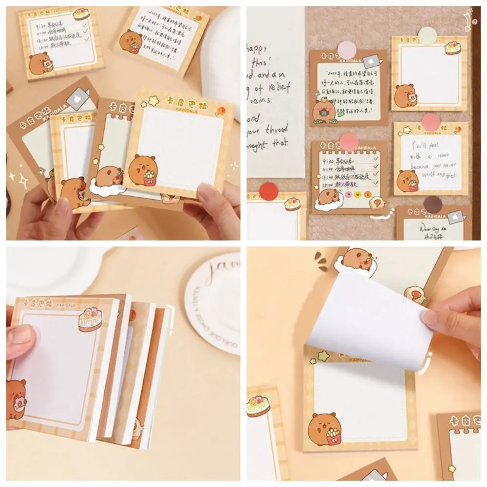 Multifunction Cute Capybara Sticky Note Self-adhesive N Times Capybara Memo Pad Notepad Notebook Message Paper Office