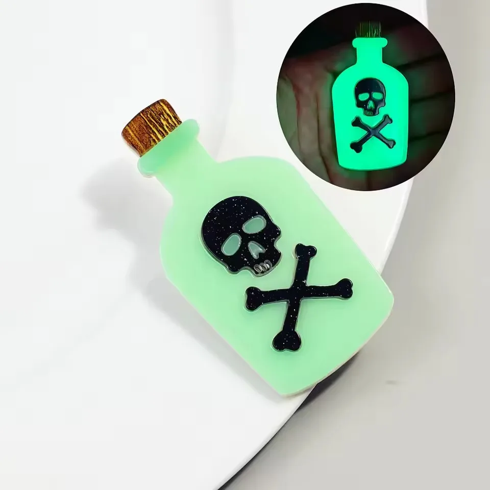 Halloween Leuchtende Geisterkatze Acryl-Broschen für Frauen Niedliche Cartoon-Tier-Abzeichen Mode-Schmuck-Accessoires Geschenk – Detail 8