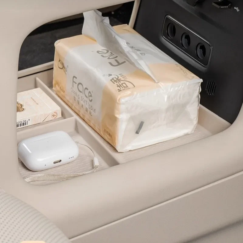 Central Control Storage Box For VOYAH Courage 2025 Central Control Armrest Lower Floor Interior Storage Box Refrigerator Pad