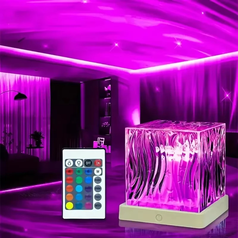 Aurora Ocean Wave Projector Light  Colors RGB Night Lights Auto Rotating USB Plug Kids Adults Gift Home Room Decor Remote