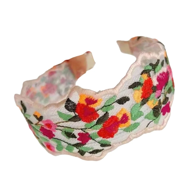 

Artistic Flower Embroidery Elastic Band Hairpiece Lightweight Material Suitable For Various Positions Y166