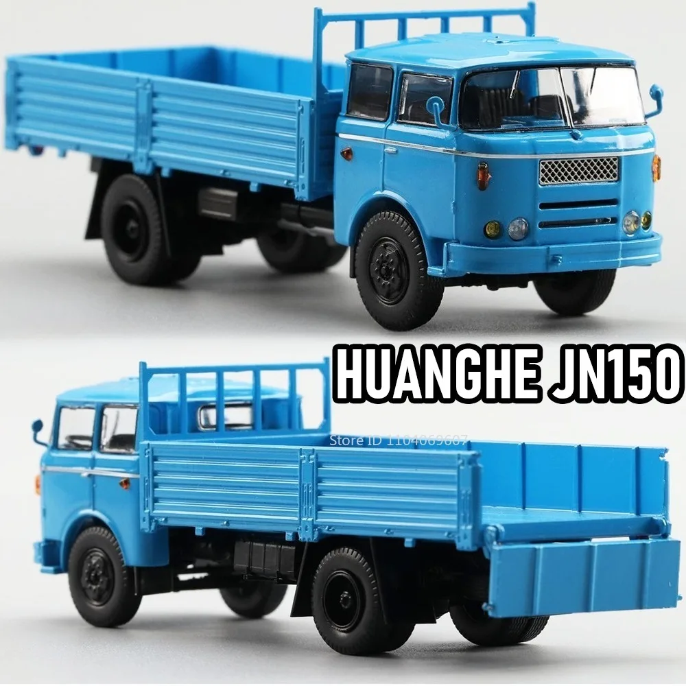 

1:64 Scale HuangHe JN150 Truck Toy Models Alloy Diecast Tailgate Opened Rubber Tires Exquisite Interior Model Transport Vehicles