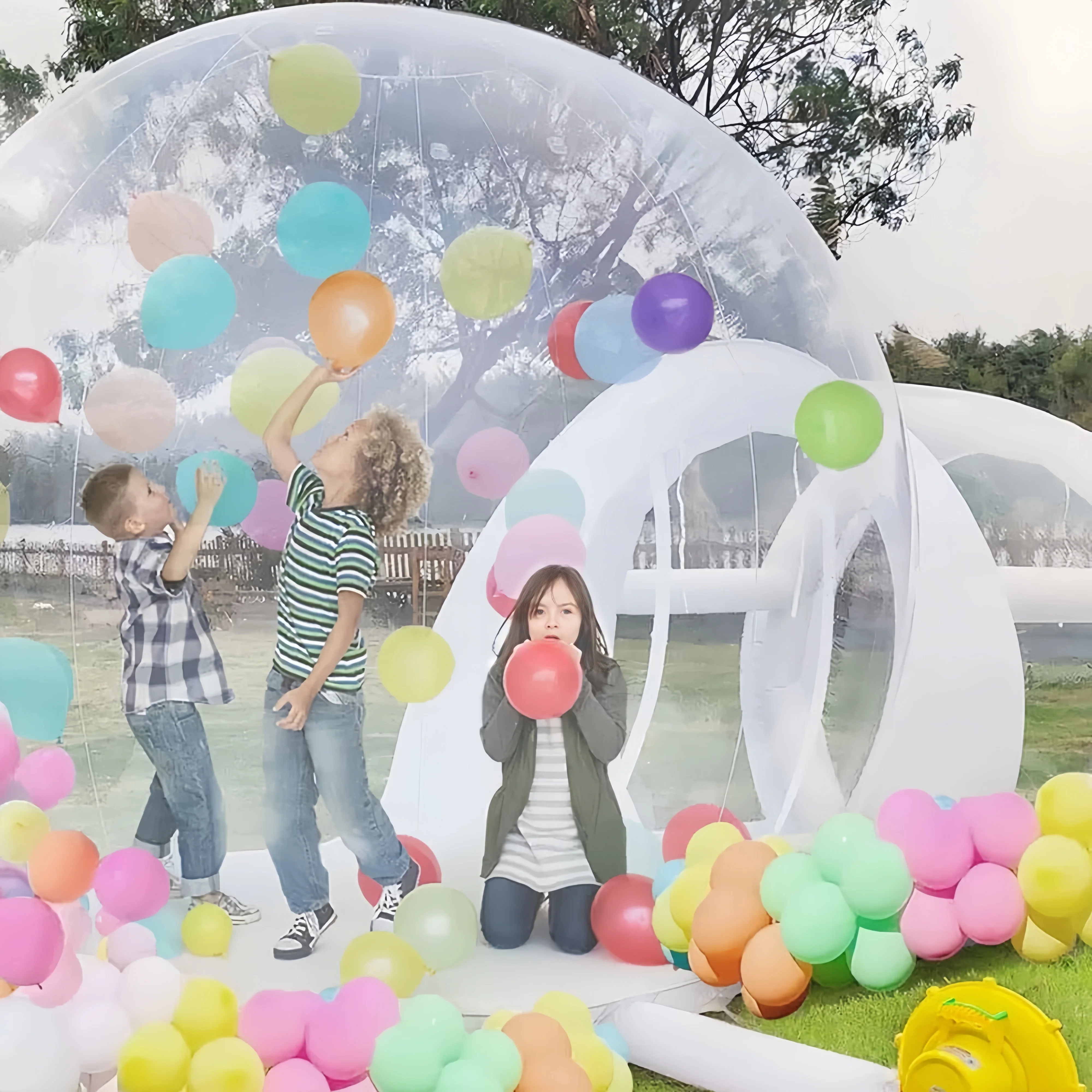 Factory Price Commercial Grade PVC Inflatable Bubble House with Air Pump and Blower,Bubble Tent for Family & Birthday Party
