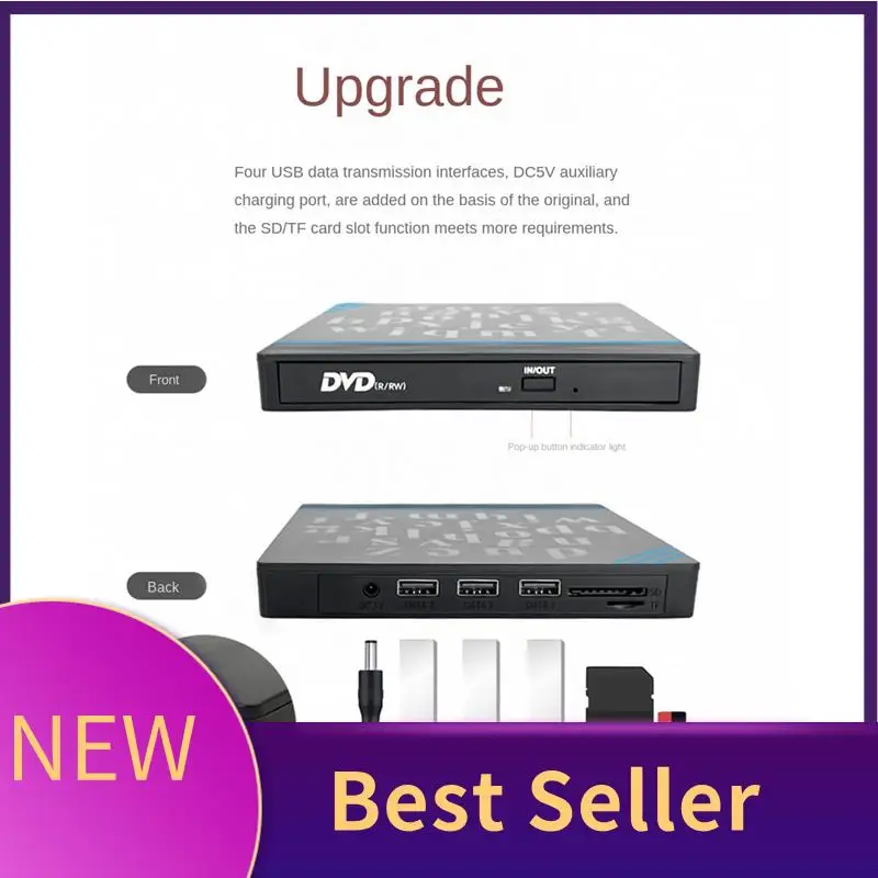 

HFES Black CD Driver Player Burner Rewriter With SD Card Reader And USB Ports For Desktop Laptop