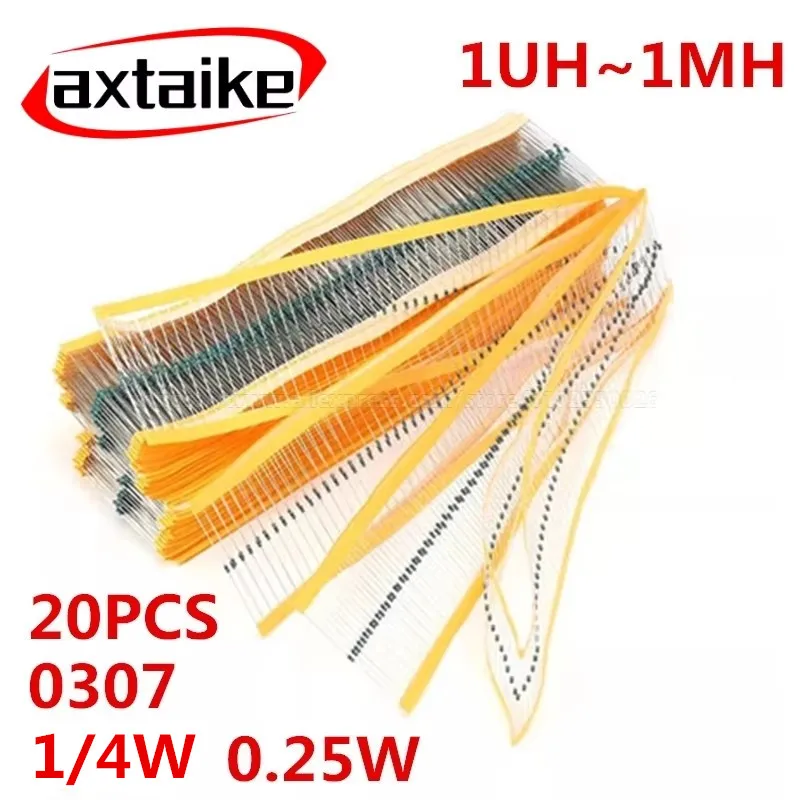 

500PCS 0307 1 1.5 2.2 3.3 4.7UH 6.8 8.2UH 10UH 15 22 33UH 47UH 68 100UH 150 220UH 330 470UH 1MH 1/4W Color Ring Inductance 0.25W