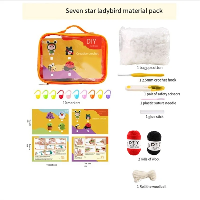 Beginners Crochet Kit,Animals Crochet Kit,Include Various Accessories With Instructions & Video Tutorials For-Starters