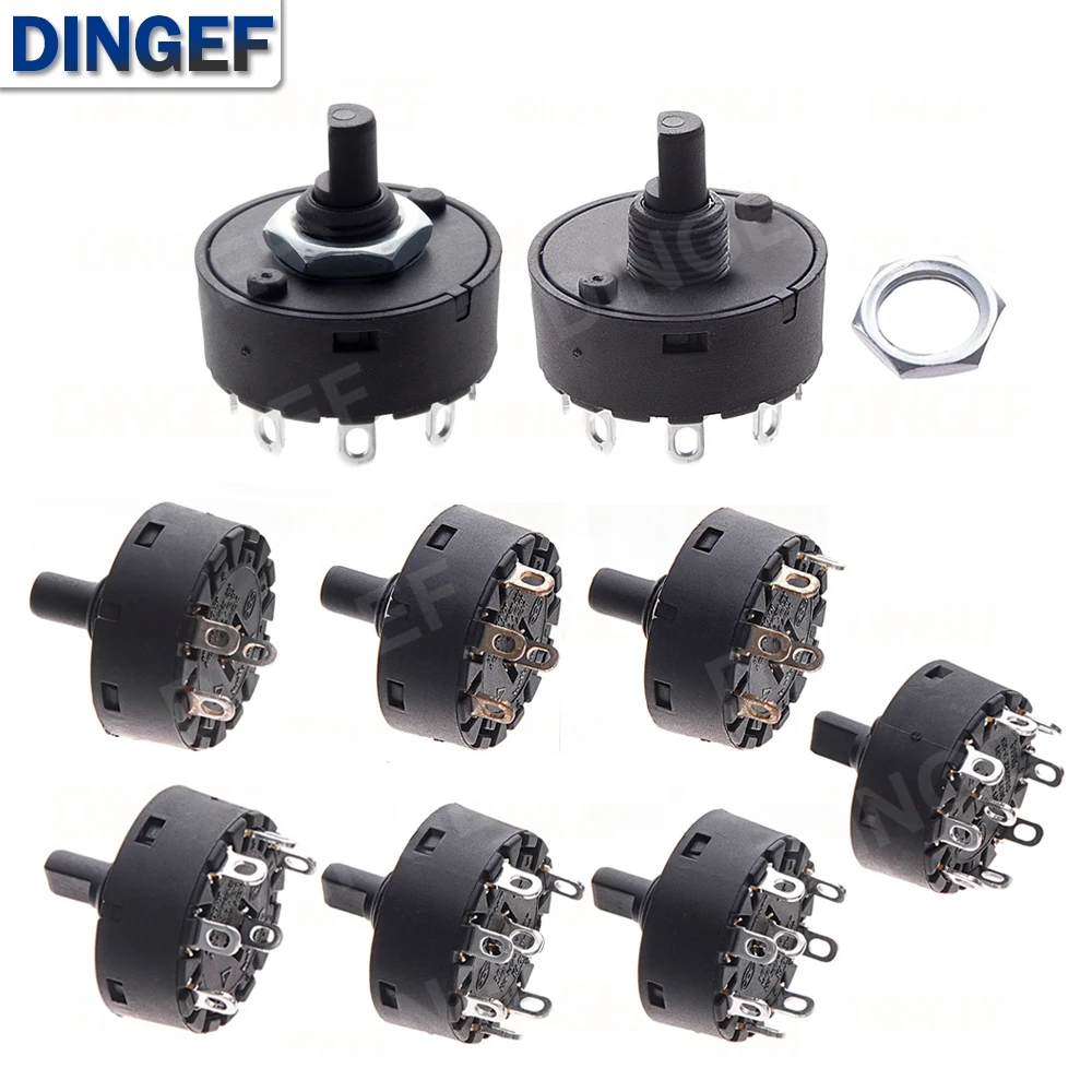 Knob Switch 6A 2/3/5/6/7/8 Position Rotary Switch Electric Oven Power Switch 3/4/6/7/8/9Pin Heater Temperature Control Switch