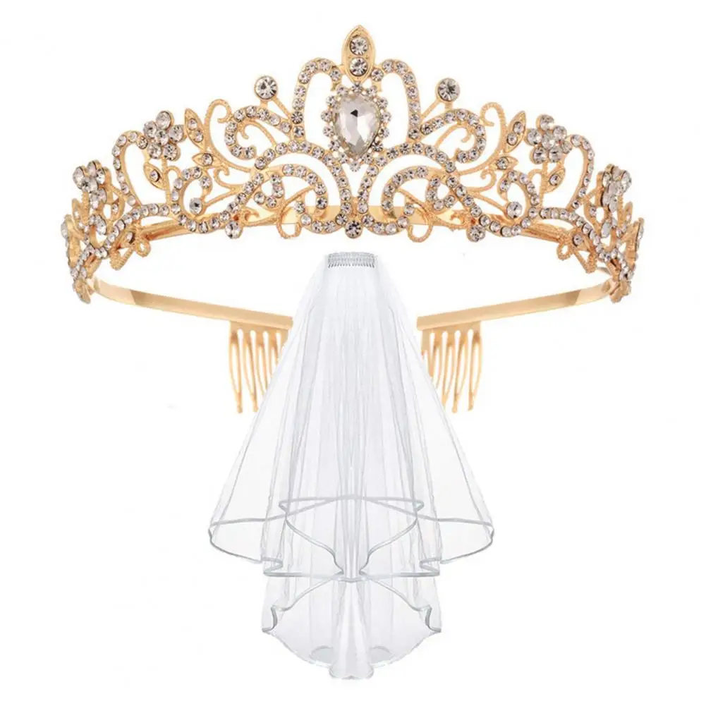 Bachelorette Party Accessories Set Rhinestone Crown Bride to Bes Sash Veil Bridal Shower Decoration for Night Party Supplies