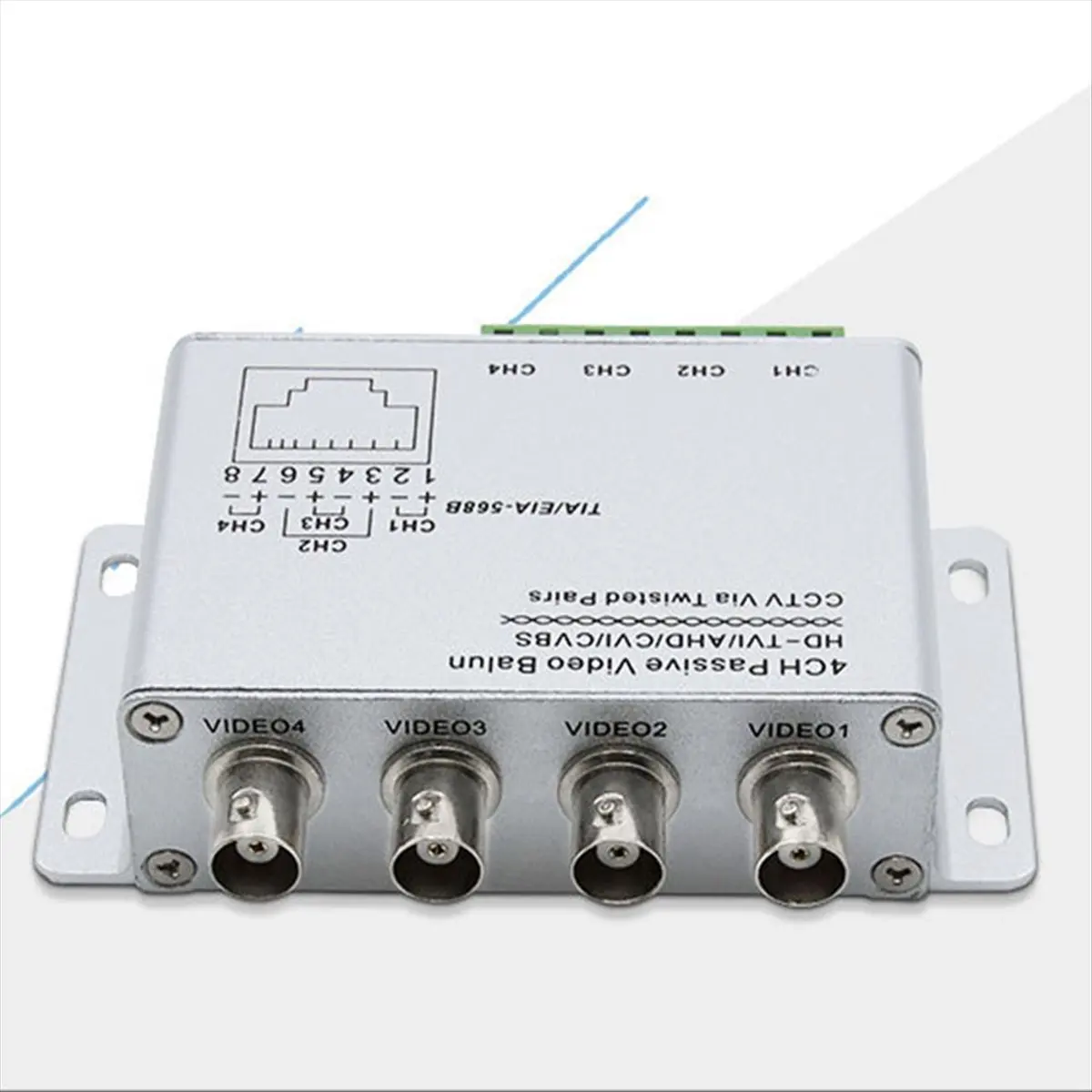 AAAE Passive Video Balun for TVI CVI AHD Cameras CCTV Via Twisted Pairs UTP Video Balun 4CH Transceiver BNC to UTP RJ45(4CH)