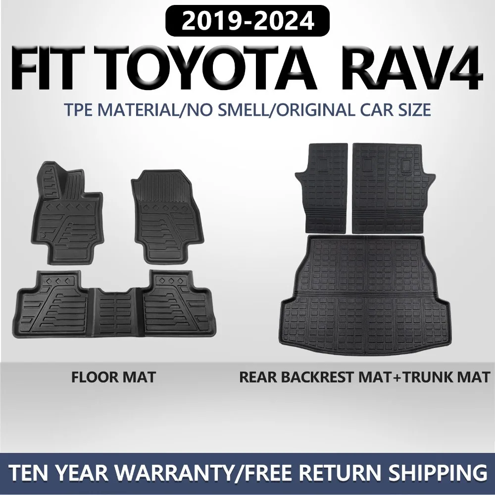 

Floor Mats Cargo Mat Backrest Mat For 2019-24 Toyota Rav4 Anti-Slip Trunk Liners United States