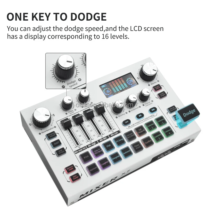 Clavax CLSC-X7 Цельнометаллический аудиомикшер, оборудование для звуковой карты, беспроводной набор живых звуковых карт для мобильного телефона Tiktok, компьютера