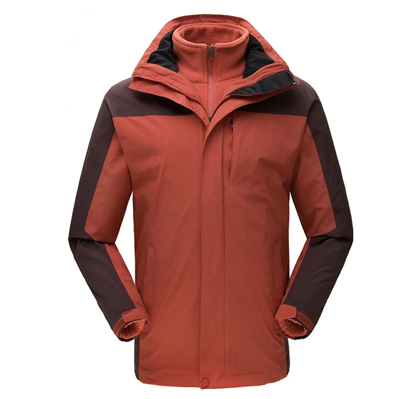 Outdoors 3 In 1 Men Camping Hiking Climbing Jacket Windproof Waterproof Warm Male Windbreater Winter Cold-proof Hunting Coat