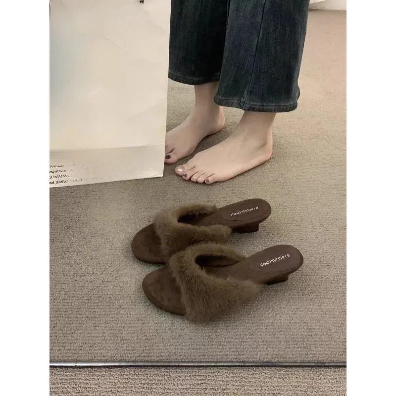 Small-scale Style Wedge Platform Women's Outerwear Autumn High-heeled Flip-flops