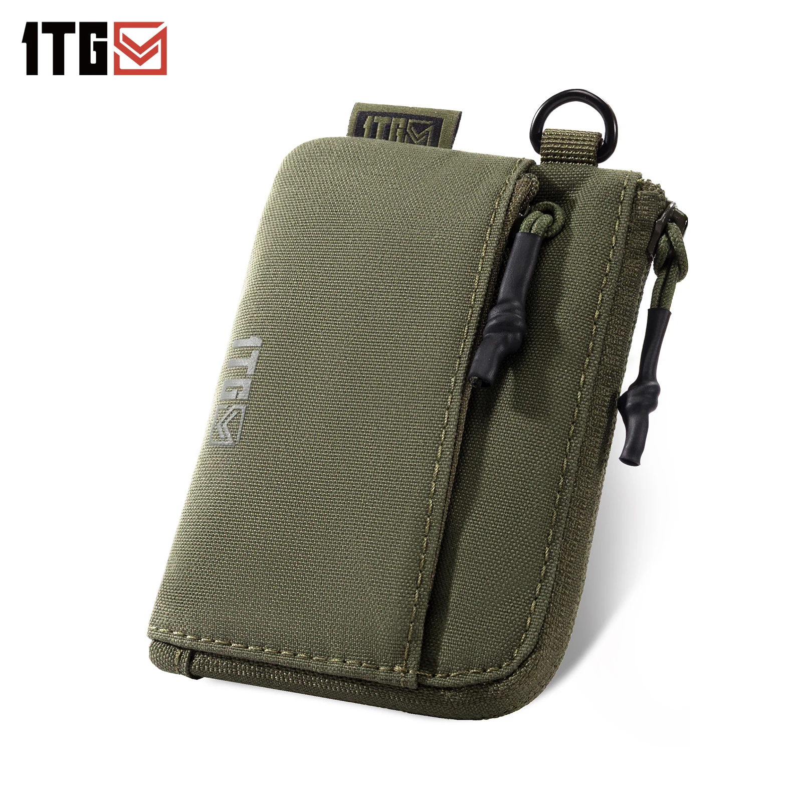 Bolsa de moedas tática 1tg, carteira minimalista 500d, porta-cartão de identificação, bolsa de dinheiro, bolsa tática com zíper ykk