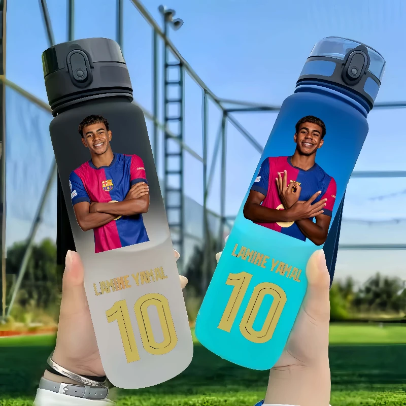

650ml Football Star Water Cup Lamine Yamal Portable Outdoor Large Capacity Sports Fitness Flip Cover Drinking Bottle Fans Gifts