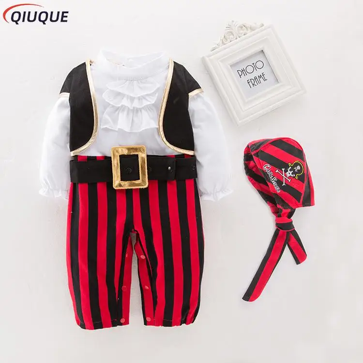 Pirate Captain Cosplay Kostuum Baby Romper Jongens Bodysuits Kerst Fancy Kleding Halloween Kostuums Kids Kinderen Jumpsuits