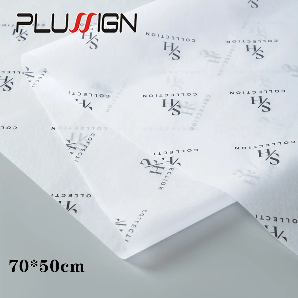 

10/50Sheets Wig Packaging Tissue Paper With Custom Logo Translucent Lining Paper Moisture-Proof Paper For Wrapping Wigs 70*50Cm
