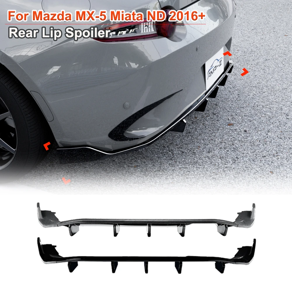 For Mazda MX-5 Miata ND 2016+Rear Lip Spoiler Rear Bumper Shovel Modification Exterior Car Body Kit Glossy Black