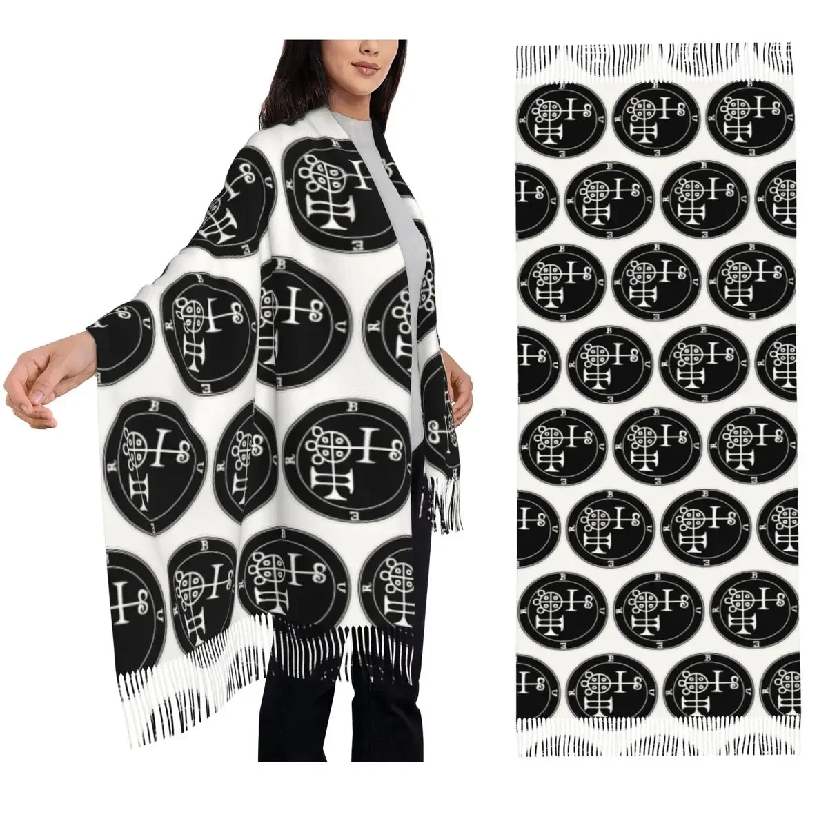 

Шарф с кисточками Demon Buer для женщин, мягкие теплые шали и накидки, большая осенне-зимняя шаль