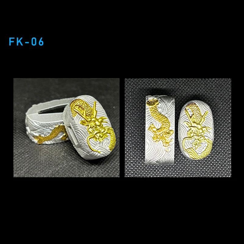 Hochwertige Legierung Katana Butt Cap Fuchi Kashira Griff Kragen für japanische Schwert Samurai Wakizashi Katanas Schwerter Armaturen – Detail 7
