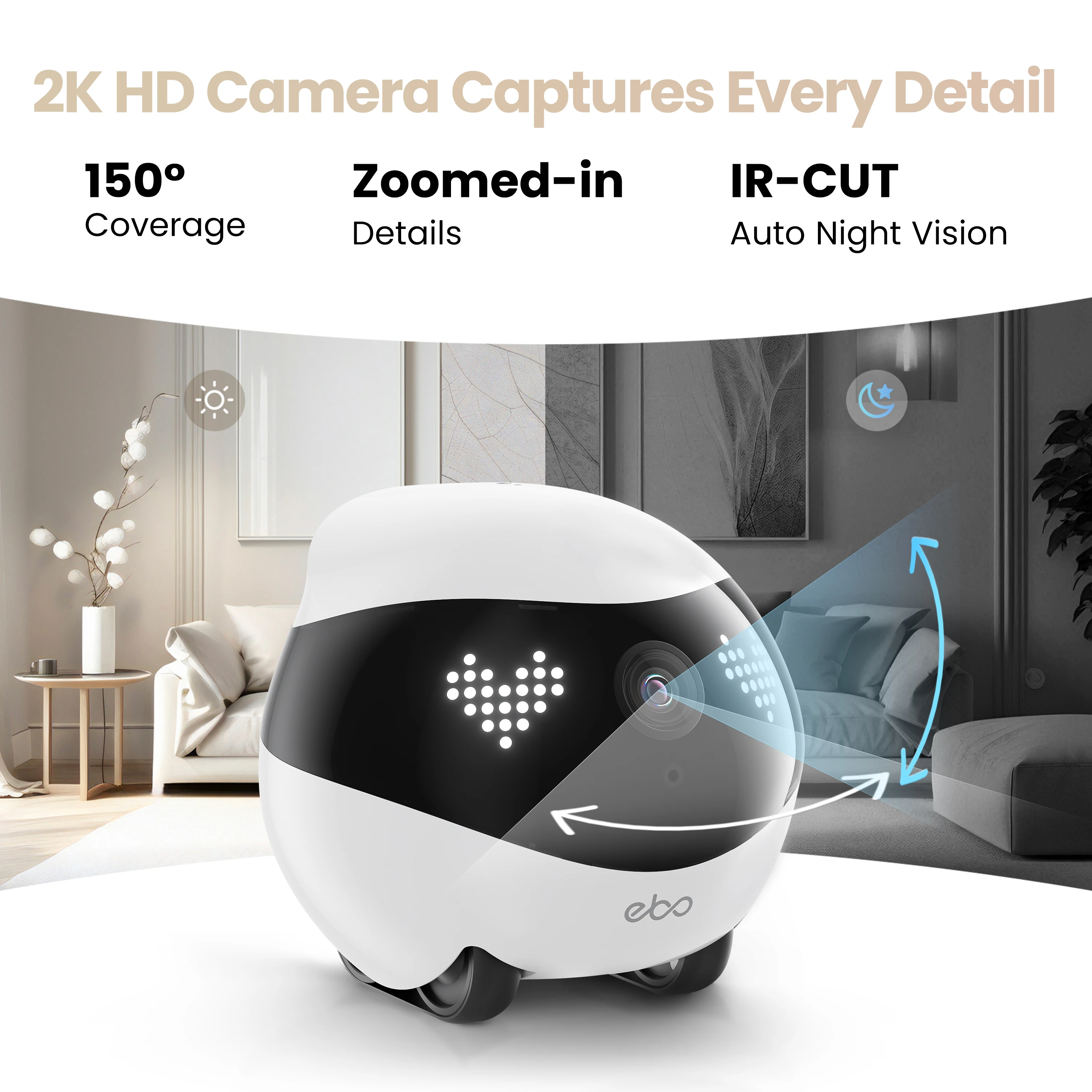Home Security Robot Dog - Enabot EBO AIR 2 กล้องรักษาความปลอดภัยบ้าน หุ่นยนต์สัตว์เลี้ยง