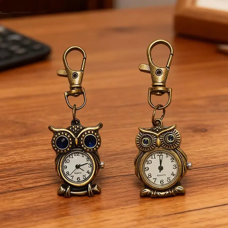 

HOT! Tiny Cute Owl Shaped Pendant Pocket Watch For Kid Men Women Retro Quartz Pocket Clock Gifts Arabic Numerals Dial