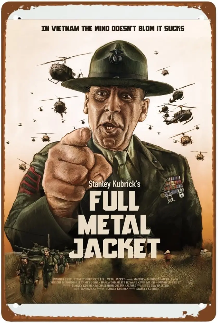 Full Metal Film Art Deco Metal Wall Tin Sign Bound By Films Man Cave Decor Retro Gift Vintage Decorations War Movie sign si sign