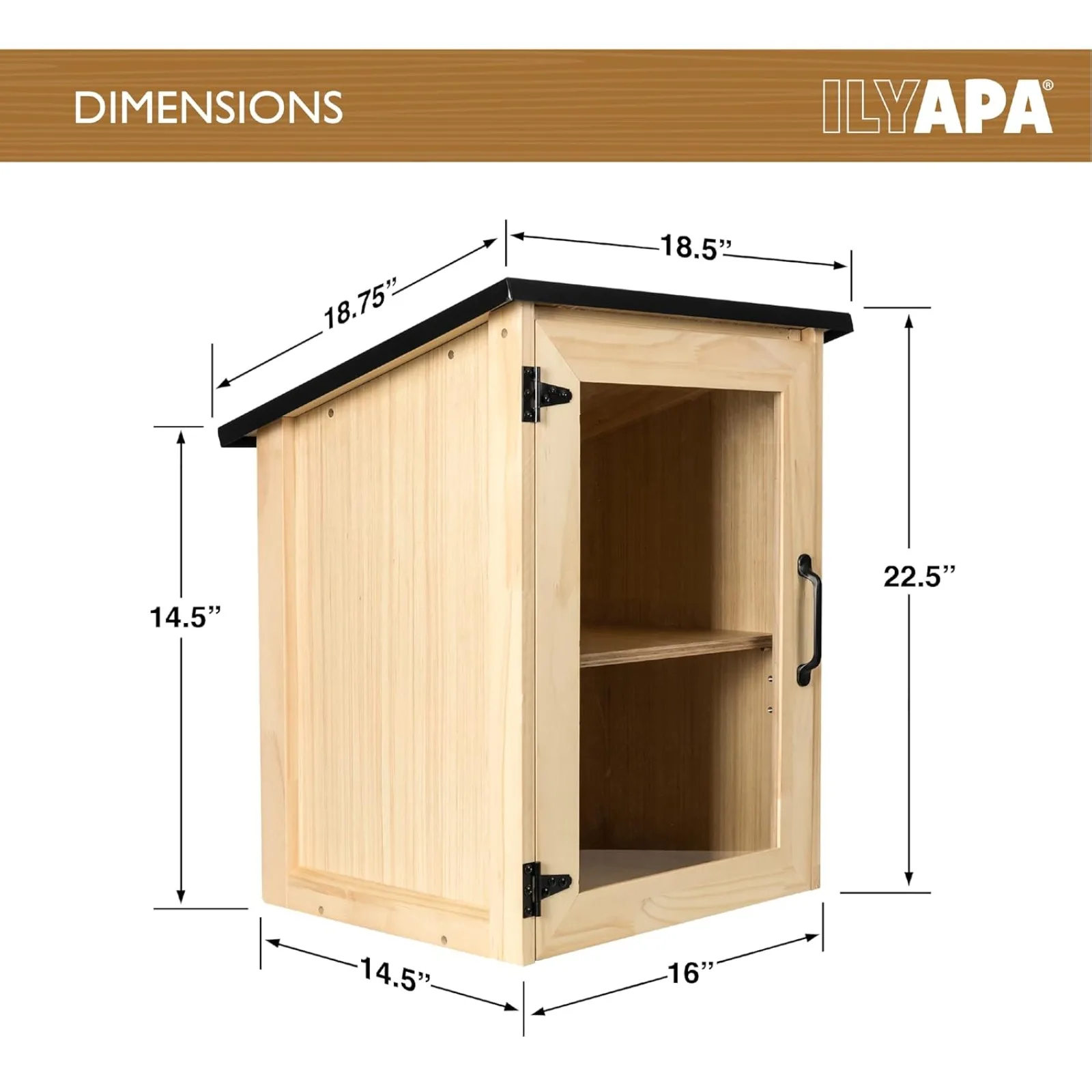 US Outdoor Library Book Box - Free Literature Exchange Kit for Outside - Little Wood Cabinet for Sharing Books,