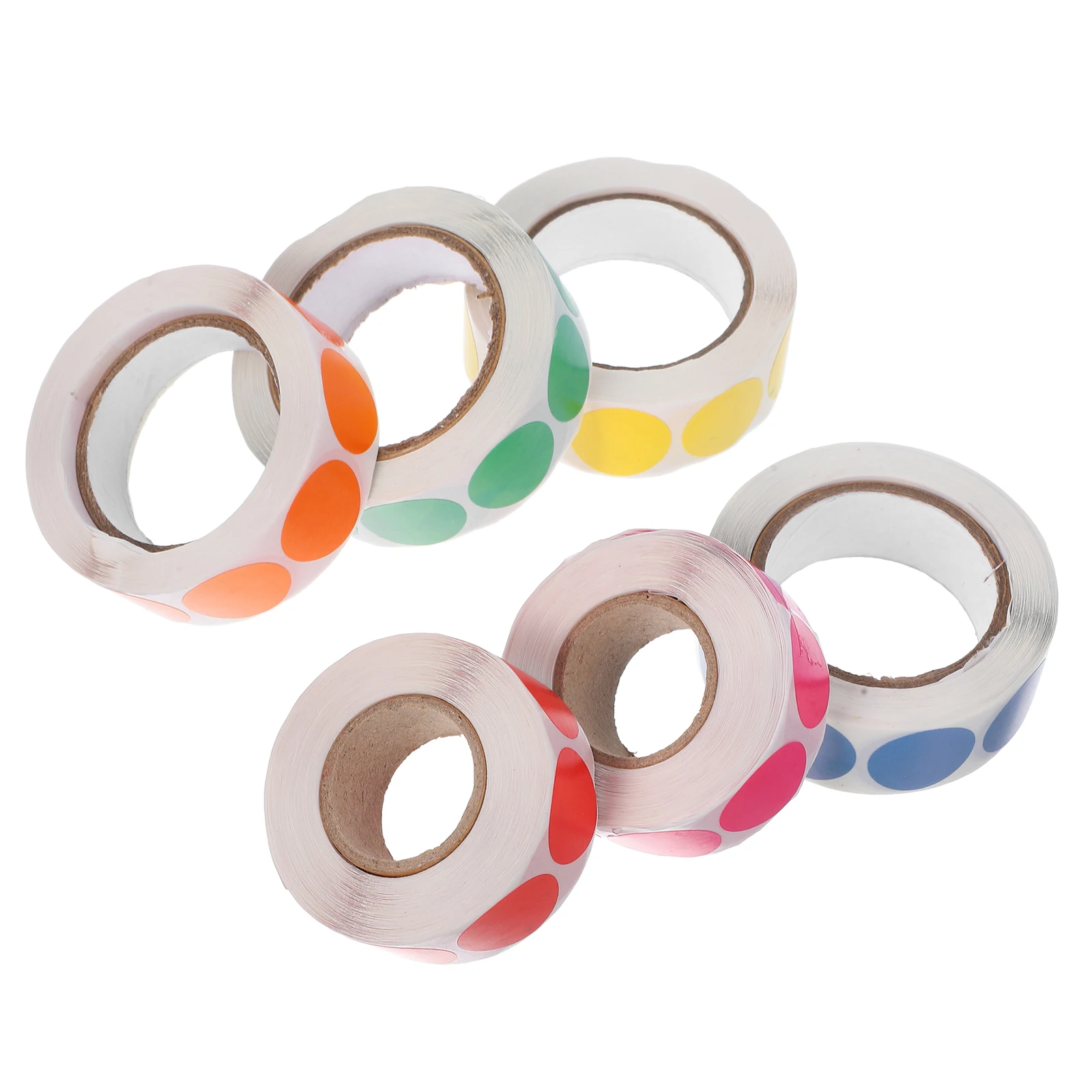 

6 Rolls Round Color Coding Labels Dot Stickers 500 Labels Per Roll Self Adhesive Waterproof for Office Classroom Organization