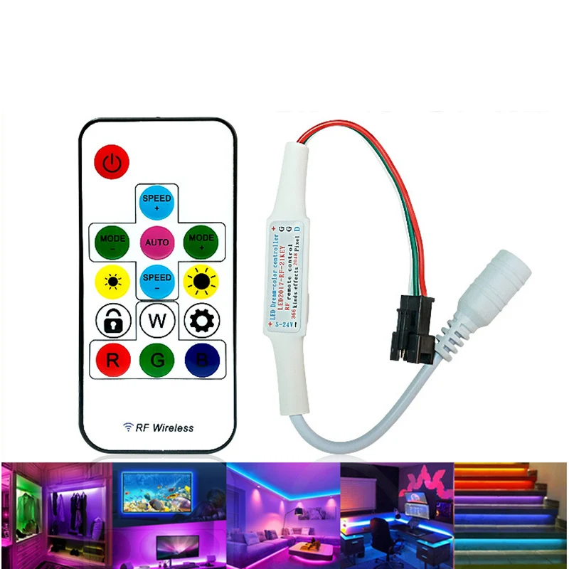 14 Key DC 5 24V RGB Wireless Remote Controller RF LED Controller WS2812 WS2811