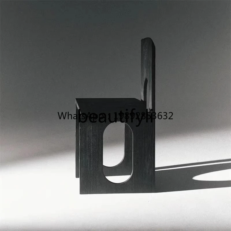 FF Chinese solid wood dining table and chair, high-end creative dressing chair, retro niche light luxury dining chair