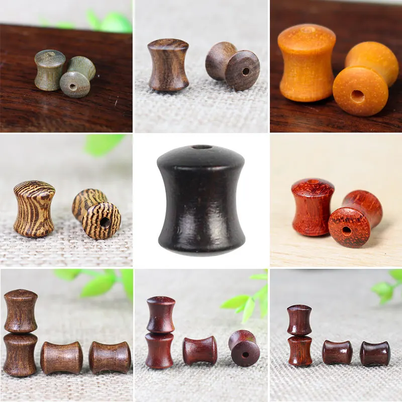 Breloques en bois de santal naturel, perles de bambou RosFrederick, entretoises de perles en bois de collier, bijoux de bricolage, artisanat de prière, 10x8mm, 50 pièces par lot
