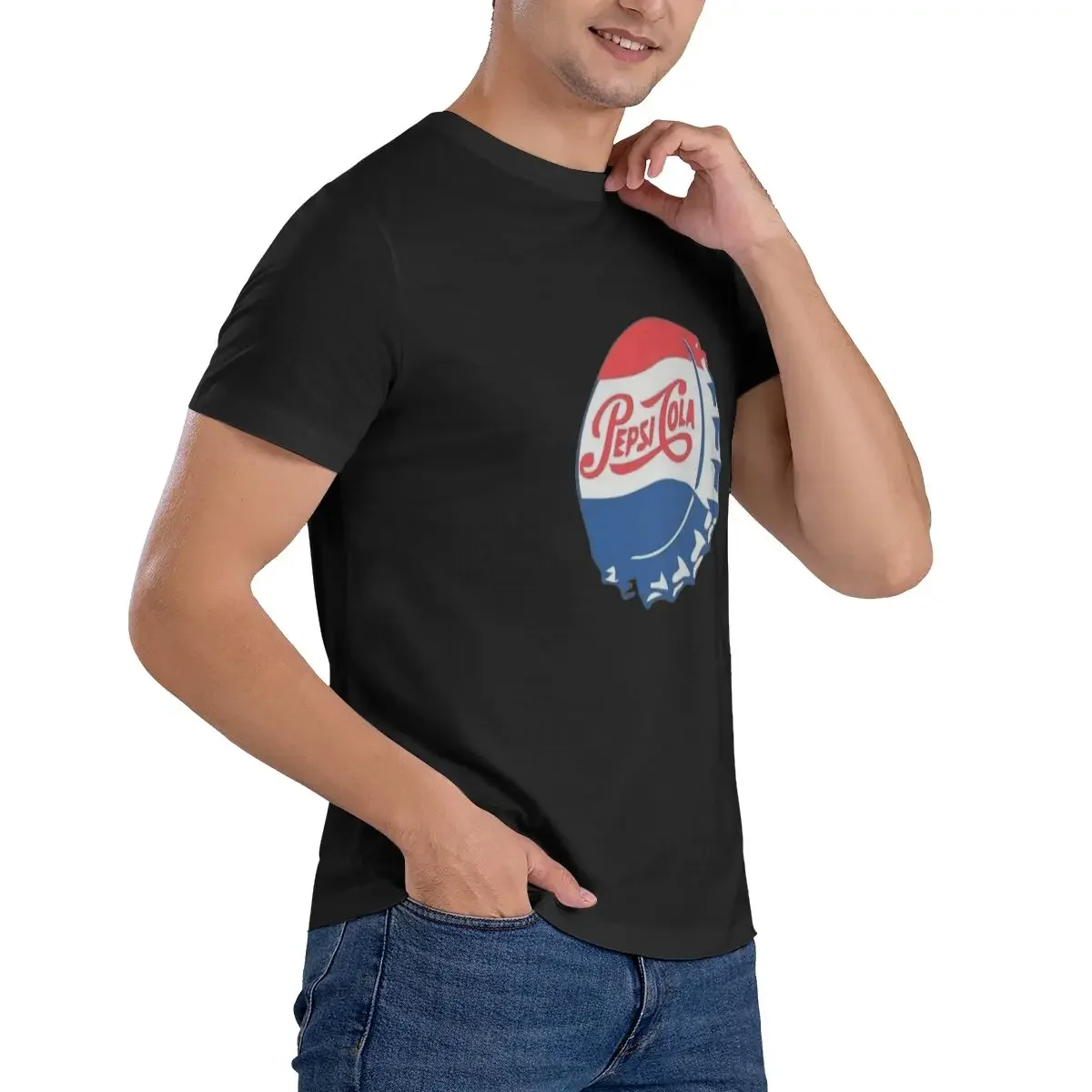 P-Pepsi Luxury T Shirts for Men Summer Print Shirt Cotton High Quality Clothing Streetwear S-6XL