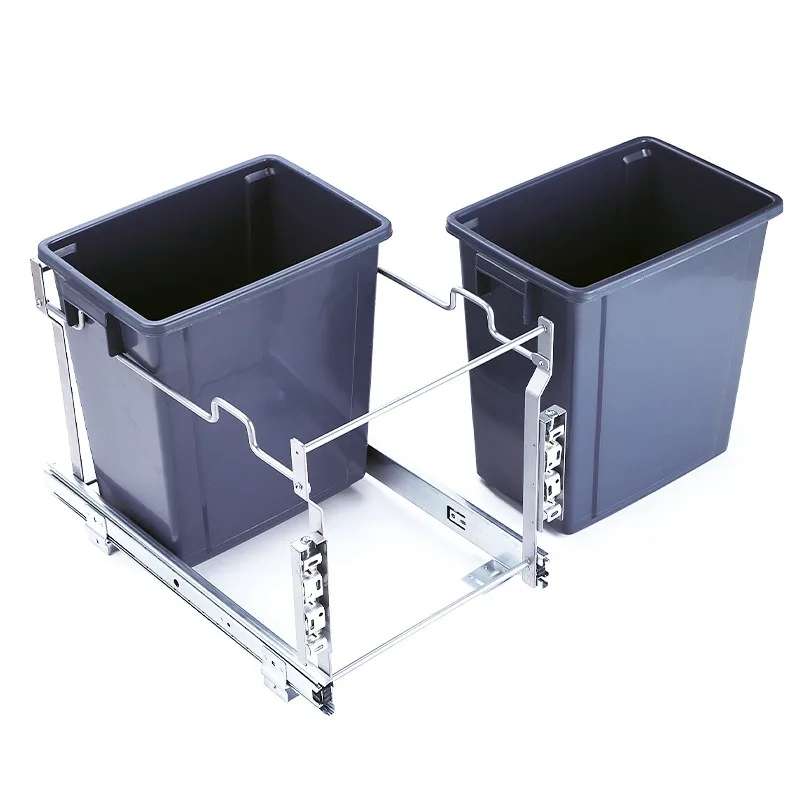 For kitchen pumping embedded food waste trash can built-in cabinet household hidden trash can