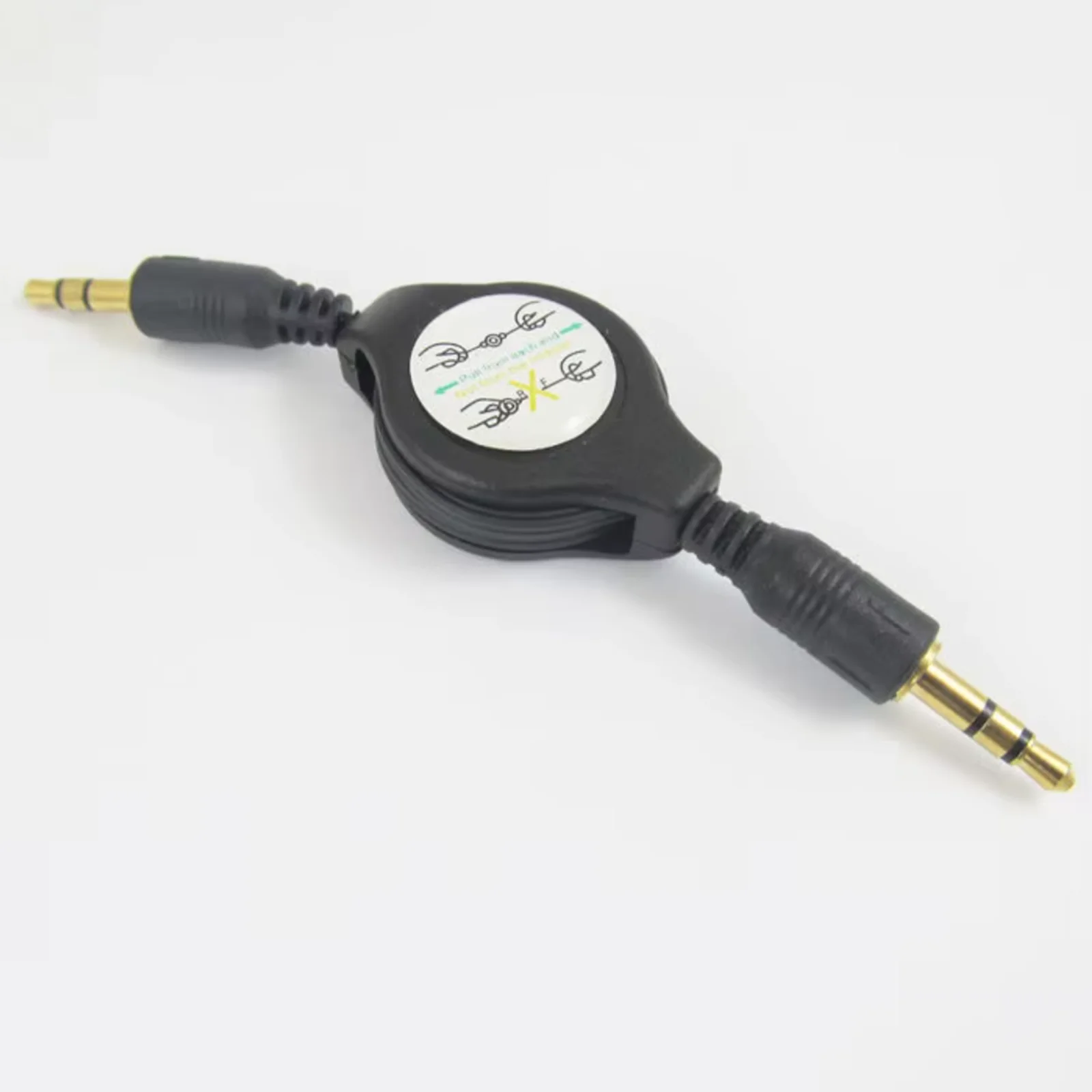 1 set Gold Plated Stereo 3.5mm Male to Plug Retractable Audio Extension Cable 80cm