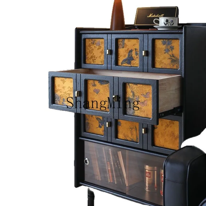 

ZYY medieval bucket solid wood fragrant cloud yarn module combination cabinet living room Carmen storage bedside table