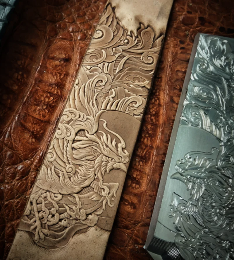 Used to make leather belts, printed stamp molds for leather | The scarlet phoenix flies towards the sun Danfeng Chaoyang pattern