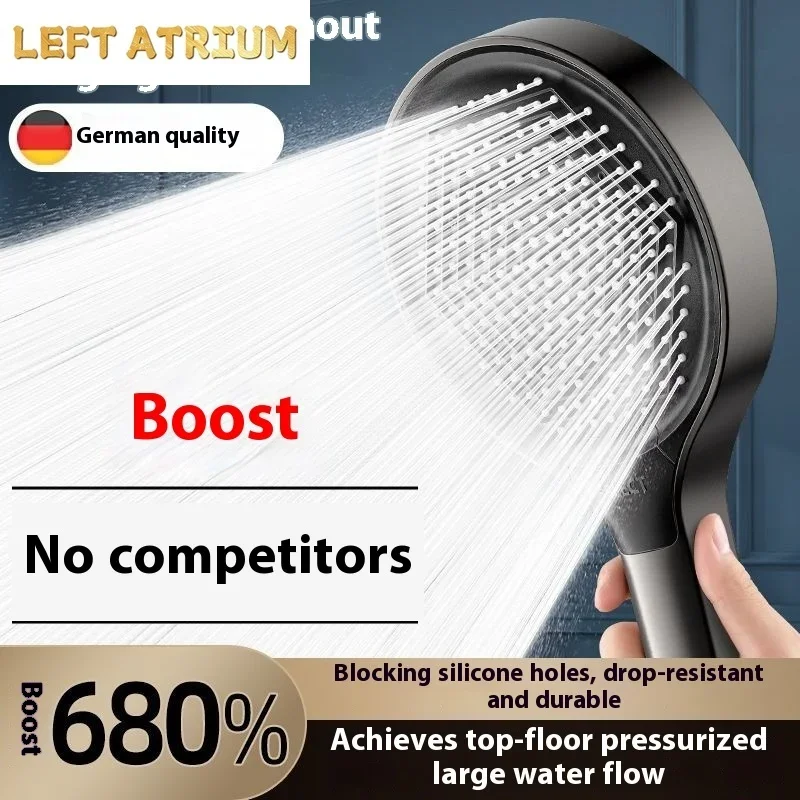Pressurized shower head, super strong pressurization with large water output, 15cm large panel bathing filtered shower head