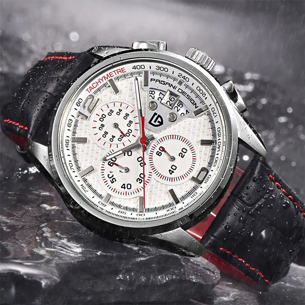 PAGANI DESIGN New PD-3306 Chronograph Men Watch Top Brand Classic Leather Waterproof Quartz Wristwatch for Man Gift Reloj Hombre view 4