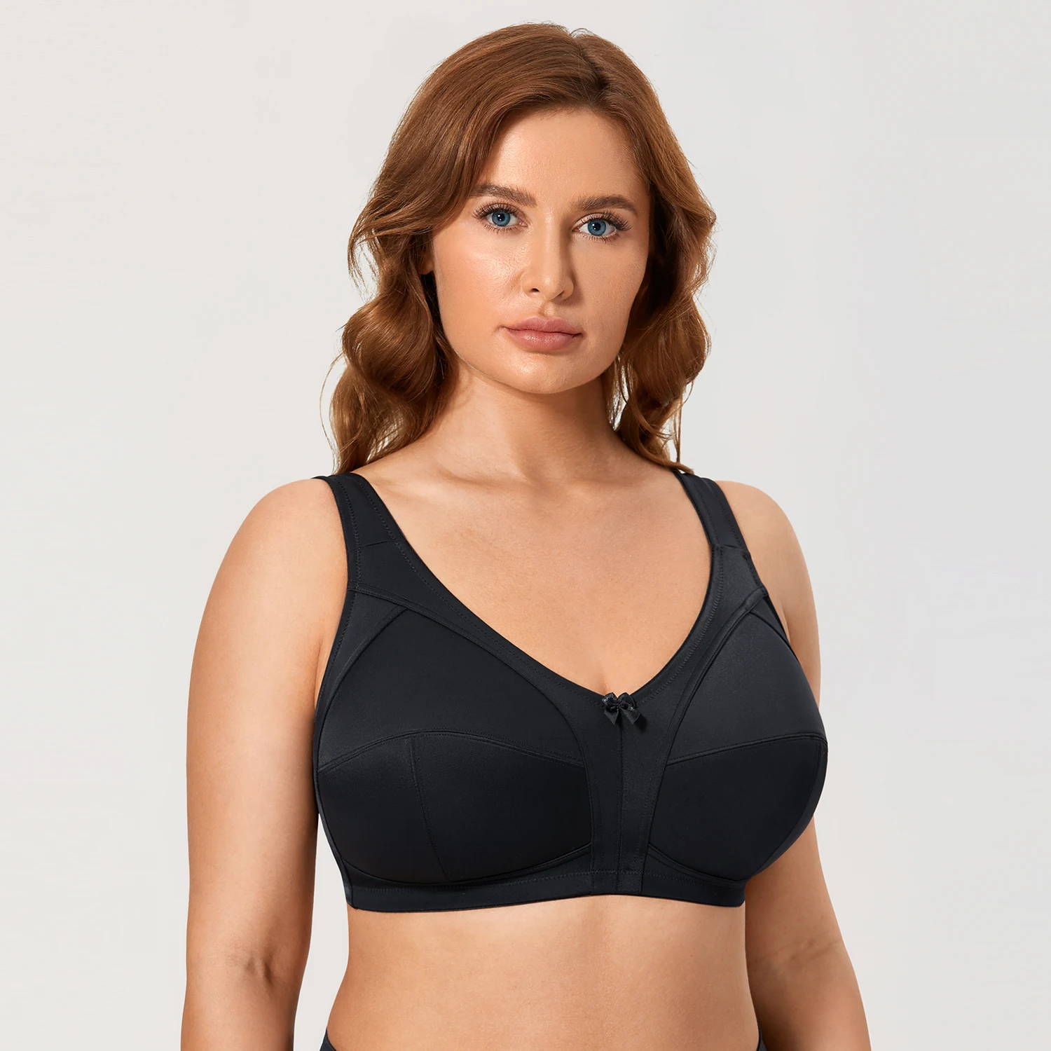 Women\'s Non Padded Plus Size Wireless Support Full Coverage Bra