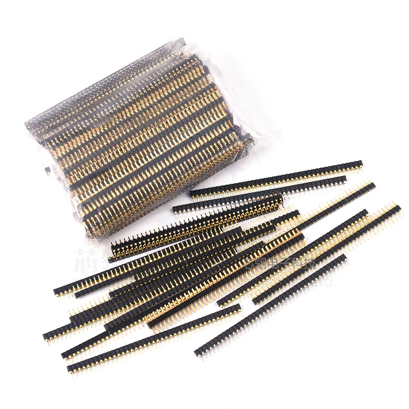 2 stuks 1*40 p Enkele Rij Ronde gat basis PCB Ronde Pin Header Socket Connector Pinheader Vergulde 2.54mm Voor Arduino