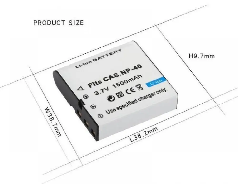 3.7 V 1500Mah NP-40 Batterij Oplaadbare Li-Ion Standaard Batterij Video Camera Batterij Voor Casio EX-Z40 Z55 Z57 Fc100
