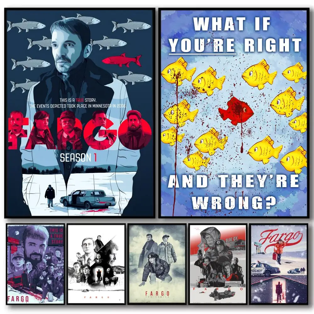 

GOOD TV F-Fargo Painting Calligraphy High-Quality Cotton Canvas Poster Wall Art for Living Room Modern Coffee House Decor