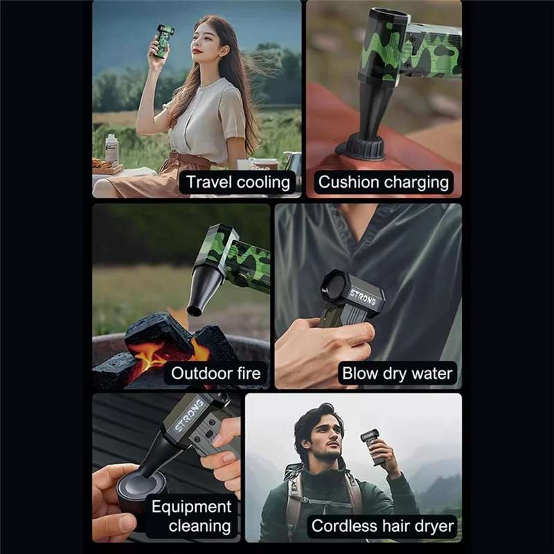 Turbo Jet Blower 130000RPM Air Blower Brushless Motor Thrust Turbo Fan 8000Mah Air Puissant Car Blower Fan