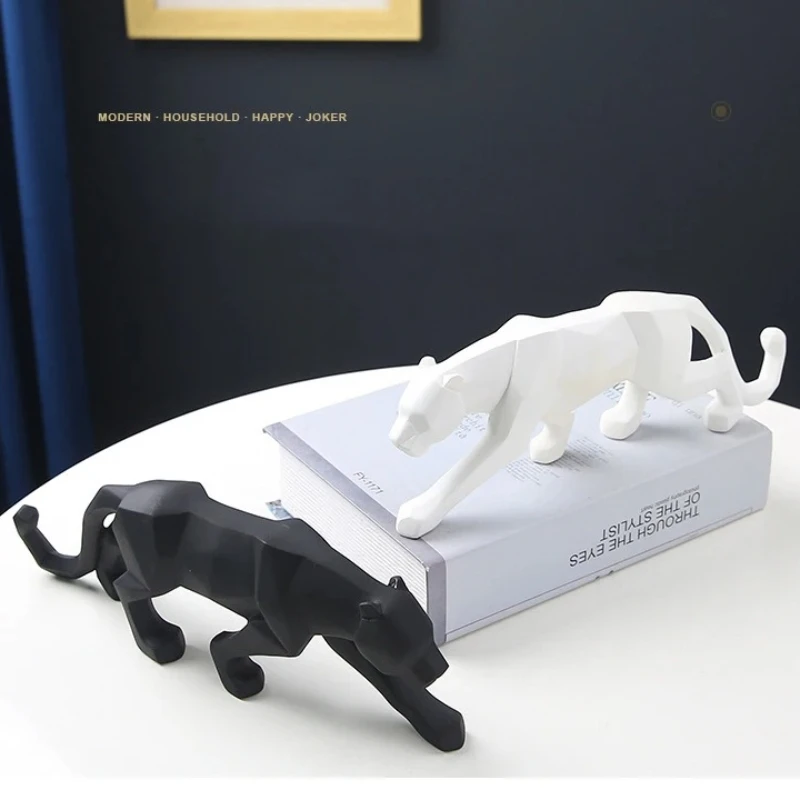 3 Color Geometric Leopard Modern Abstract Statues and Sculptures Animal Figurines for Interior Decor Ornaments Crafts Gifts