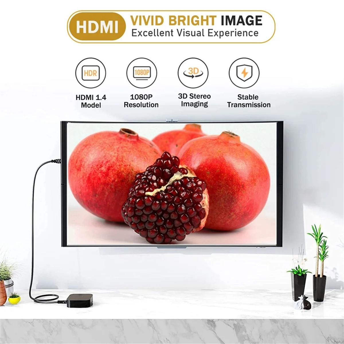 1 Meter HDMI-kompatibles Kabel 1080P High-Definition-Multimedia-Schnittstellenkabel für PS4, für PS3, UHD-TV, Blu-Ray, Laptop, PC_N22R
