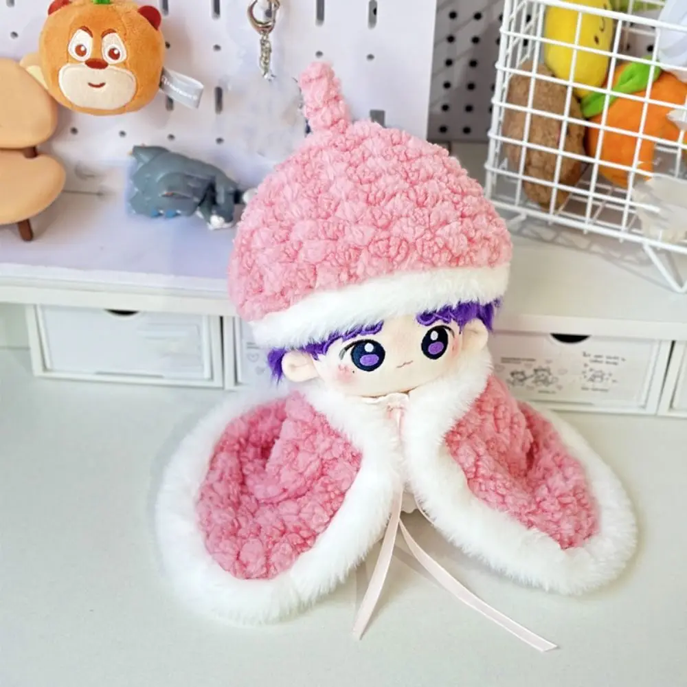 

Creative 20CM Clothes Pink Red Changing Dressing Game Cloak Photo Props Replacement Outfit Shawl Cap Set Cotton Dolls