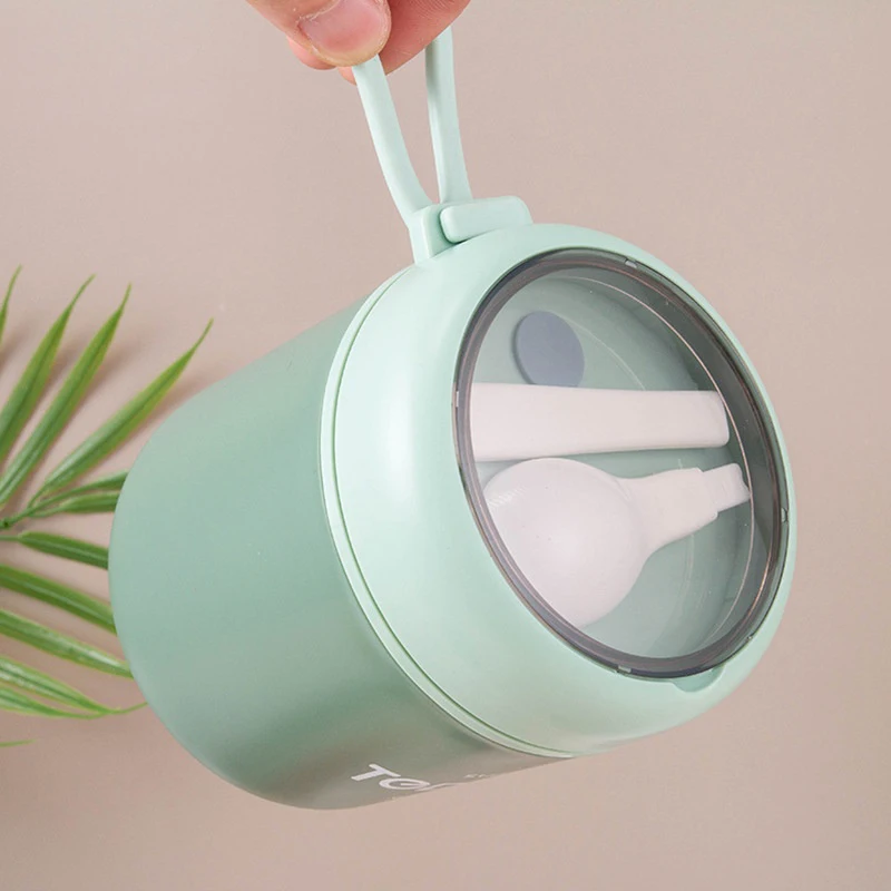 ☸ الفولاذ المقاوم للصدأ فراغ كوب حساء علب الاغذية تخزين دفئا مع ملعقة الغذاء الحرارية جرة معزول حساء الترمس الحاويات برودة #4