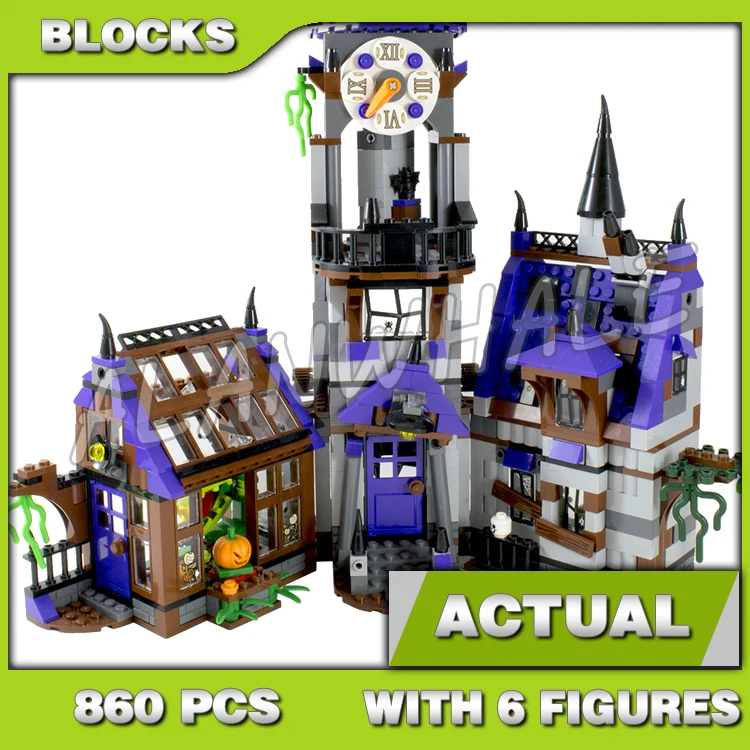 860 pezzi serie di film Mystery Mansion Haunted Modular House Castle 10432 set di blocchi di costruzione compatibili con il modello